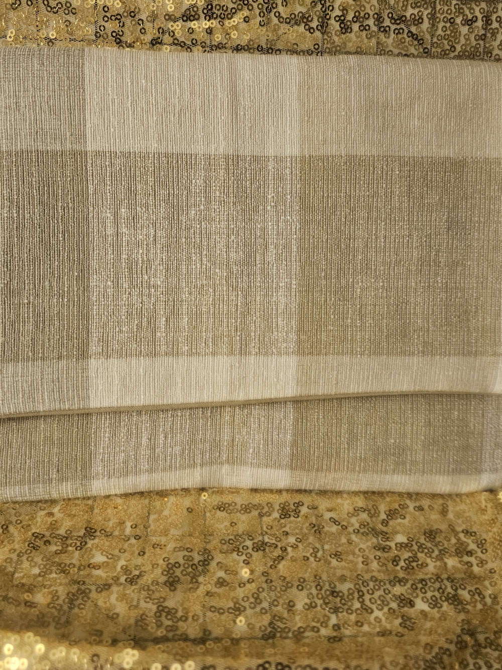 Beige and Cream Striped Clutch Wristlet